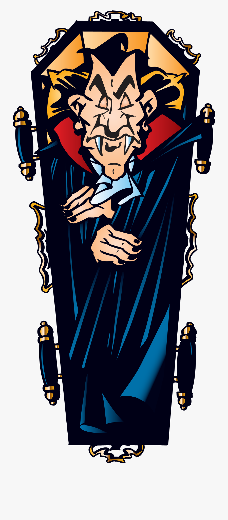 Vampire Clipart - Vampire In Coffin Clipart, Transparent Clipart