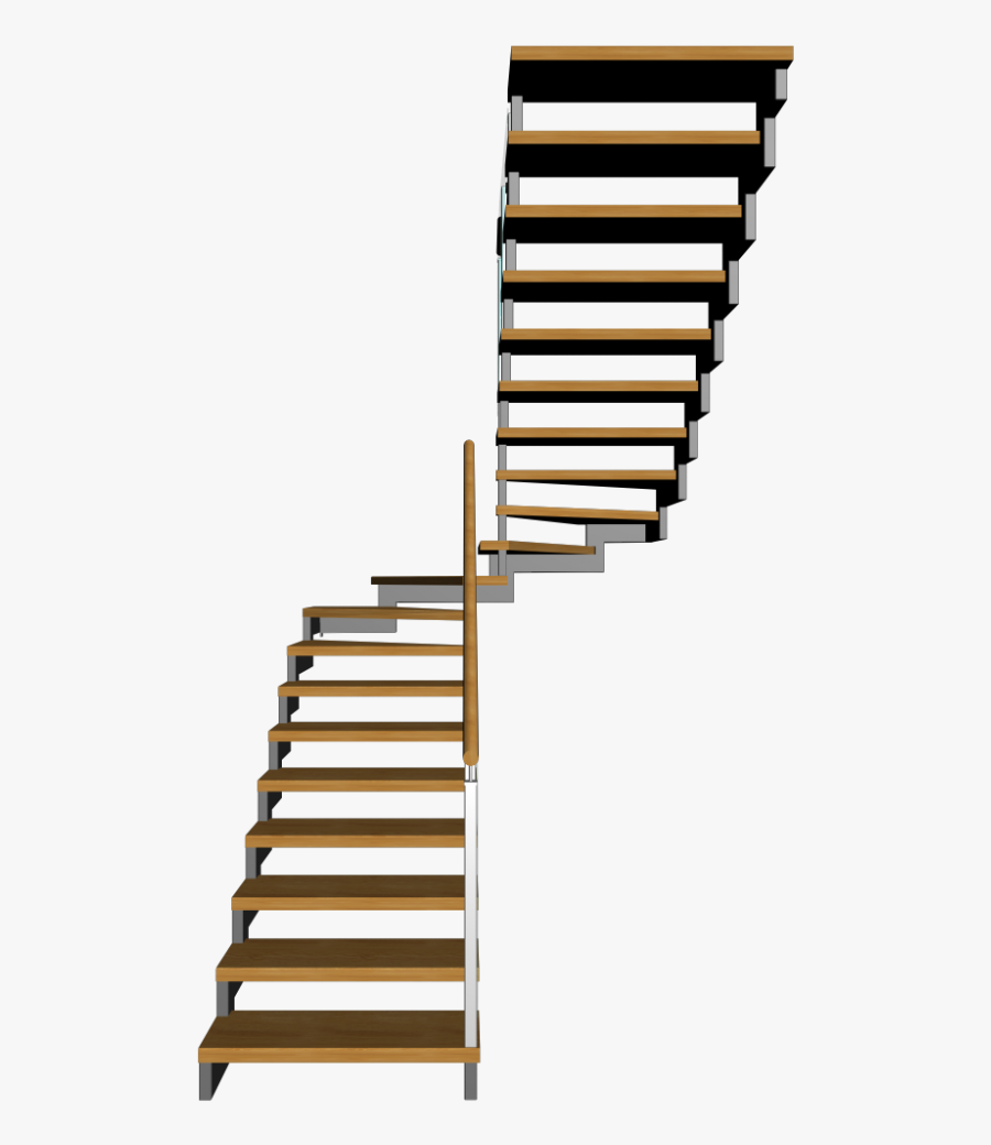 Half Landing Stairs Design - Transparent Clear Staircase, Transparent Clipart