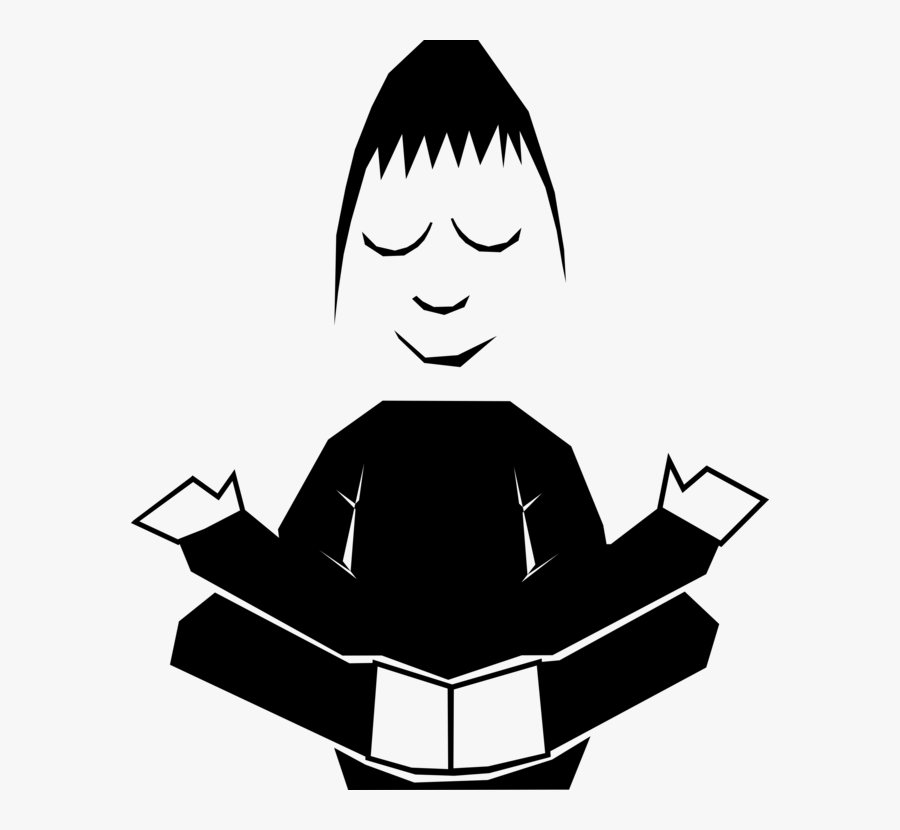 Monochrome Behavior - Meditation Self Control Cartoon, Transparent Clipart