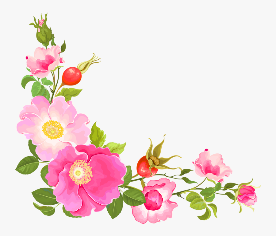 Flower Corner Design Png, Transparent Clipart