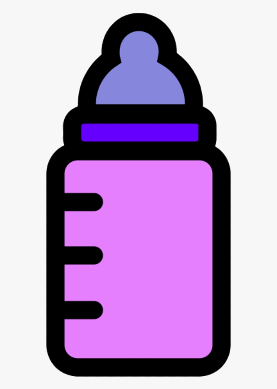Baby Bottle Icon Purple Clipart Transparent Png - Baby Bottle Drawing Easy, Transparent Clipart