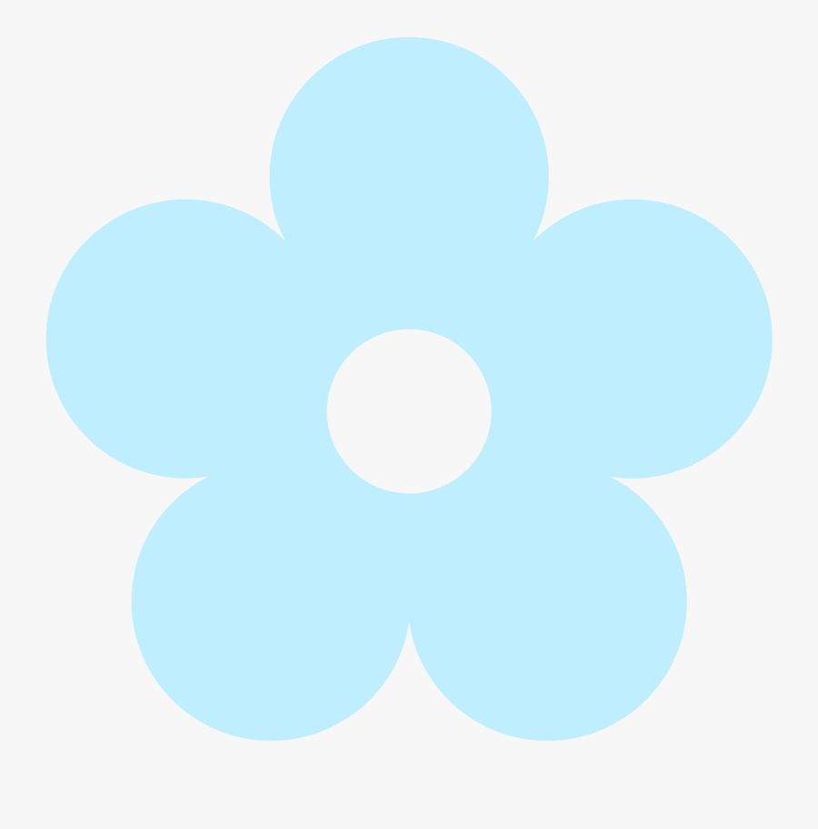 Transparent Blue Flowers Clipart - Simple Flower Drawing With Color, Transparent Clipart