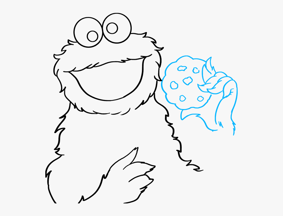 How To Draw Cookie Monster From Sesame Street - Sesame Street Cookie Drawing, Transparent Clipart