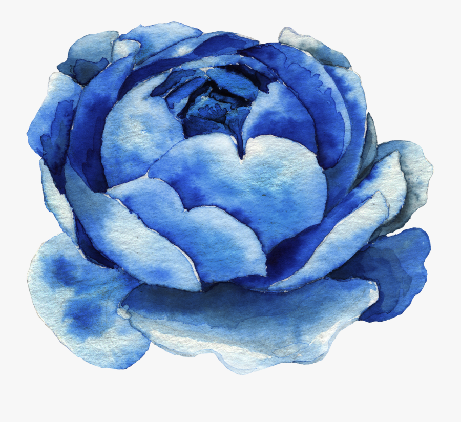 Transparent Watercolor Roses Clipart - Free Blue Watercolour Flowers ...