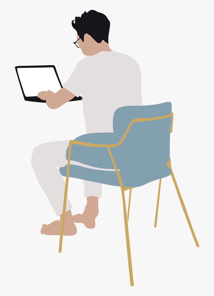 Man On Laptop Vector Png, Transparent Clipart