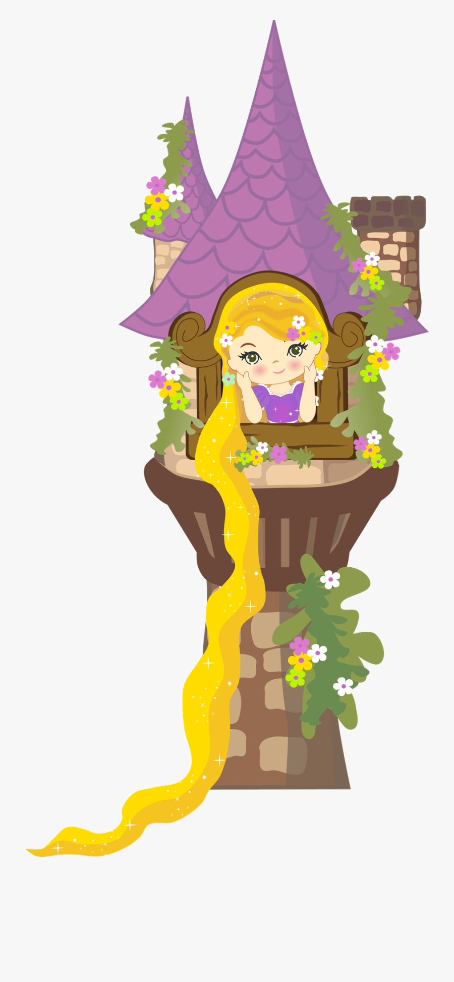 Clipart Freeuse Library Minus Say Hello Brave More - Rapunzel In Tower Clipart, Transparent Clipart