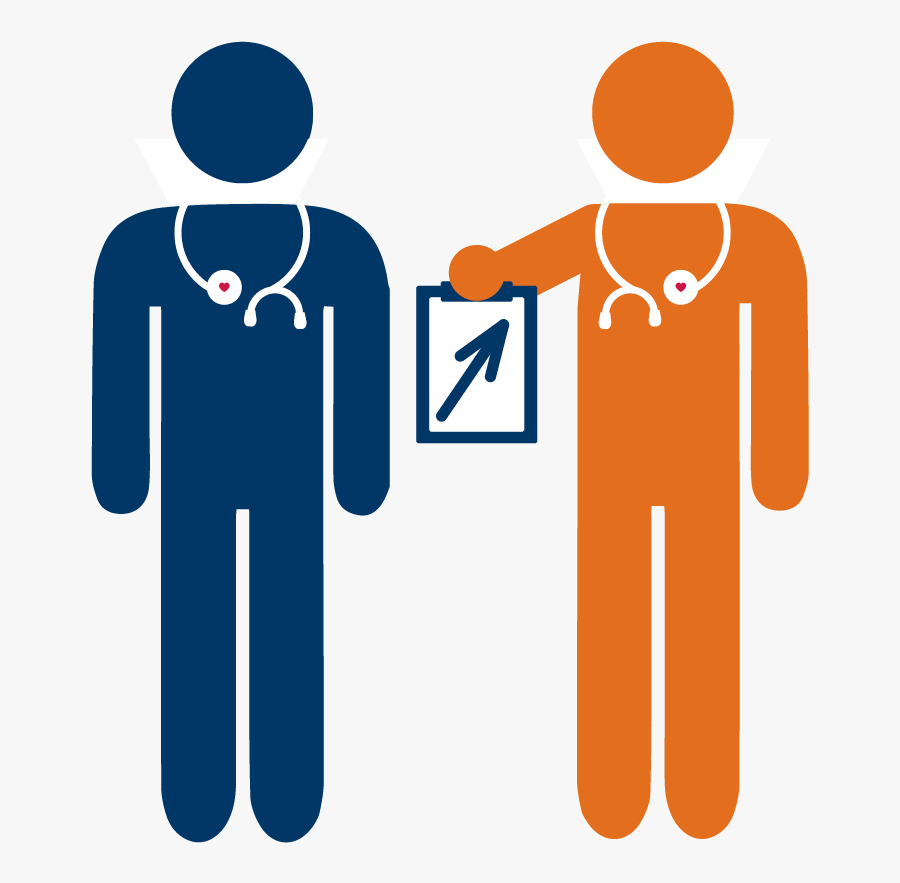 A Drawing Of A Doctor And Another Doctor Working Together - Working For The Doctor Drawing, Transparent Clipart