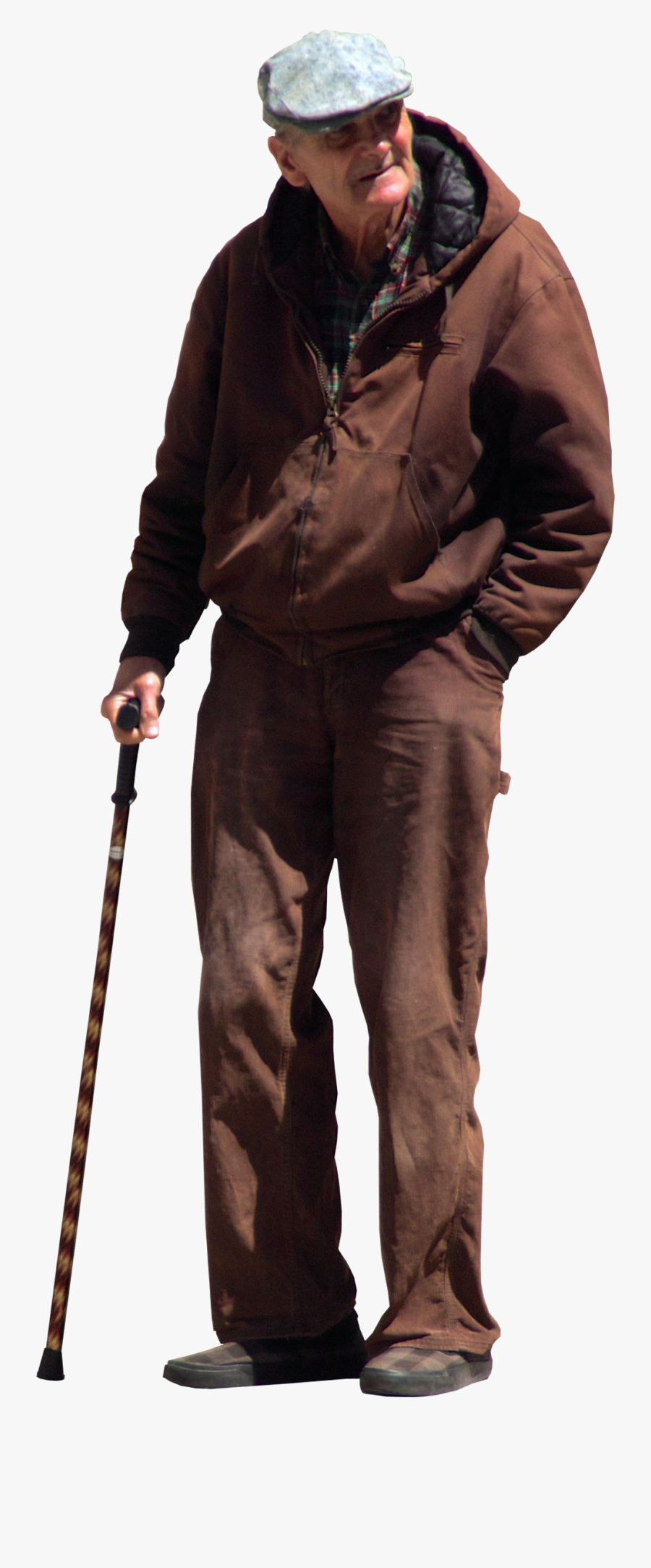 Old Man With Walking Stick, Transparent Clipart