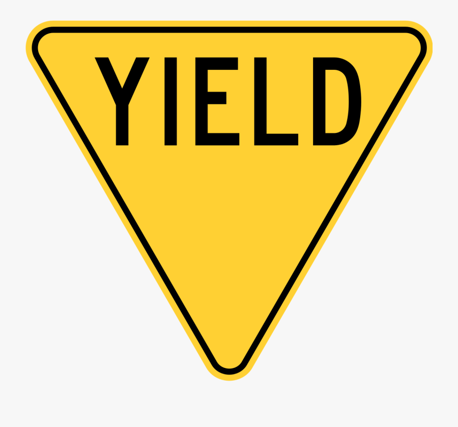 Caution Clipart Verbal Warning - Yield Sign, Transparent Clipart