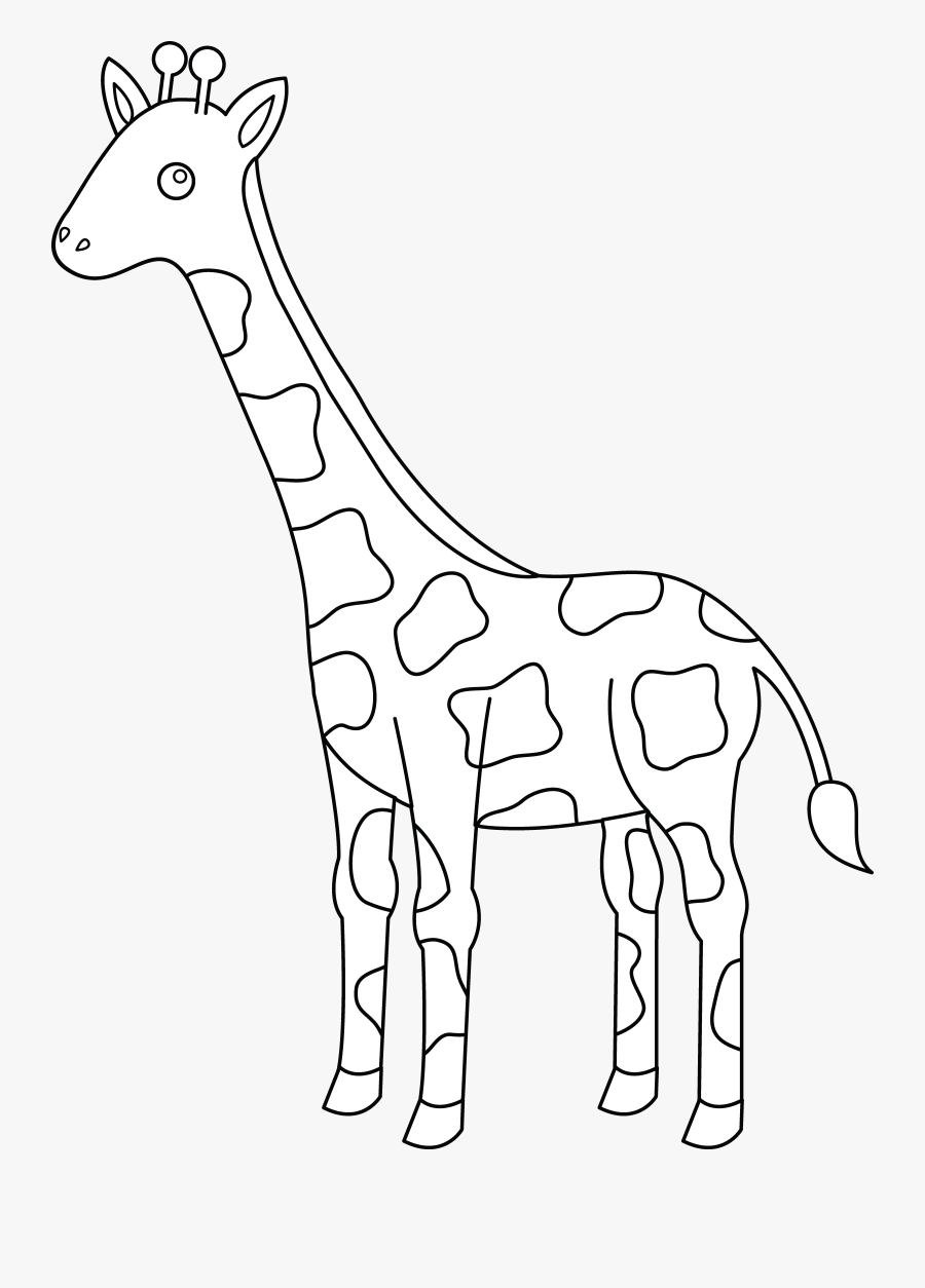 Collection Of Black - Giraffe Cartoon Black Background, Transparent Clipart