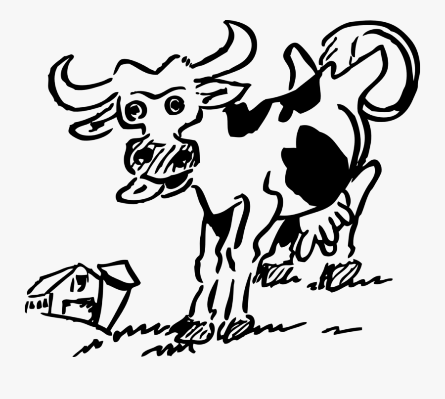 Skinny Cow Drawing, Transparent Clipart