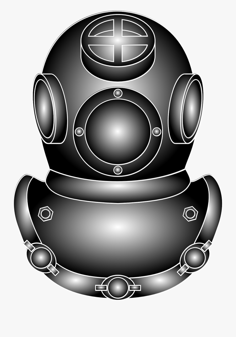 Diver Helmet Antique - Diving Helmet Vector Png, Transparent Clipart