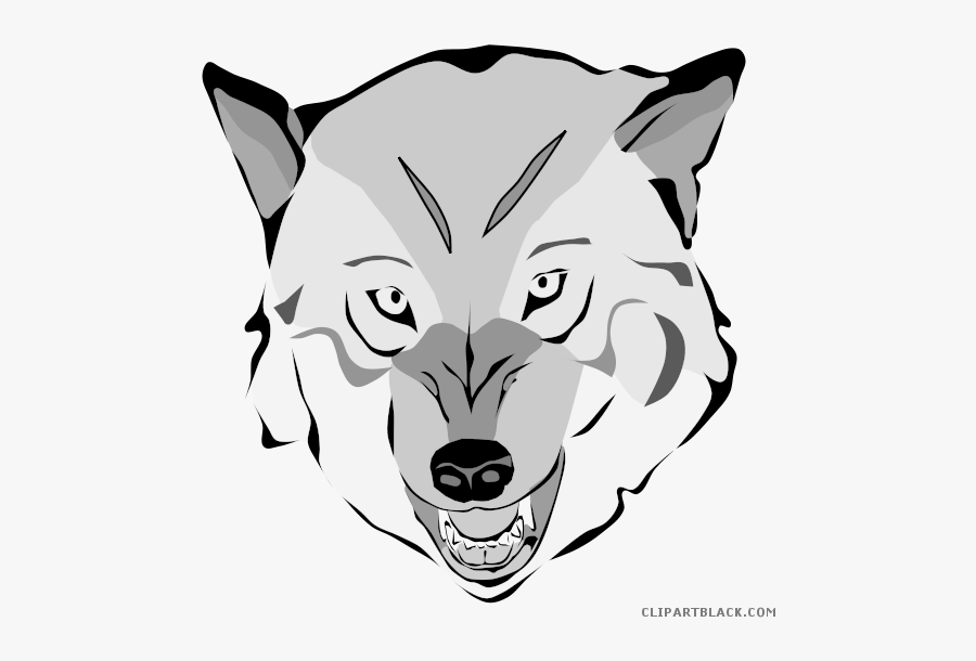 Wolf Clipart Angry - Wolf Cartoon Face Png, Transparent Clipart