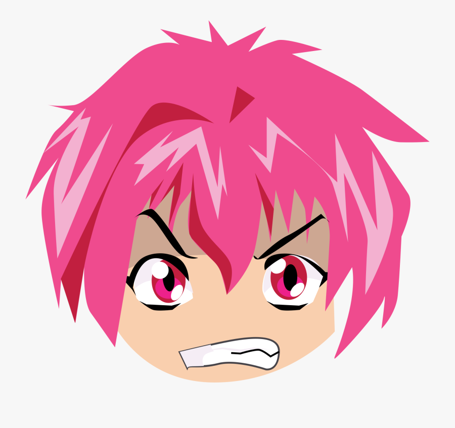 Clip Art Manga Icons - Manga Gesicht Wütend, Transparent Clipart