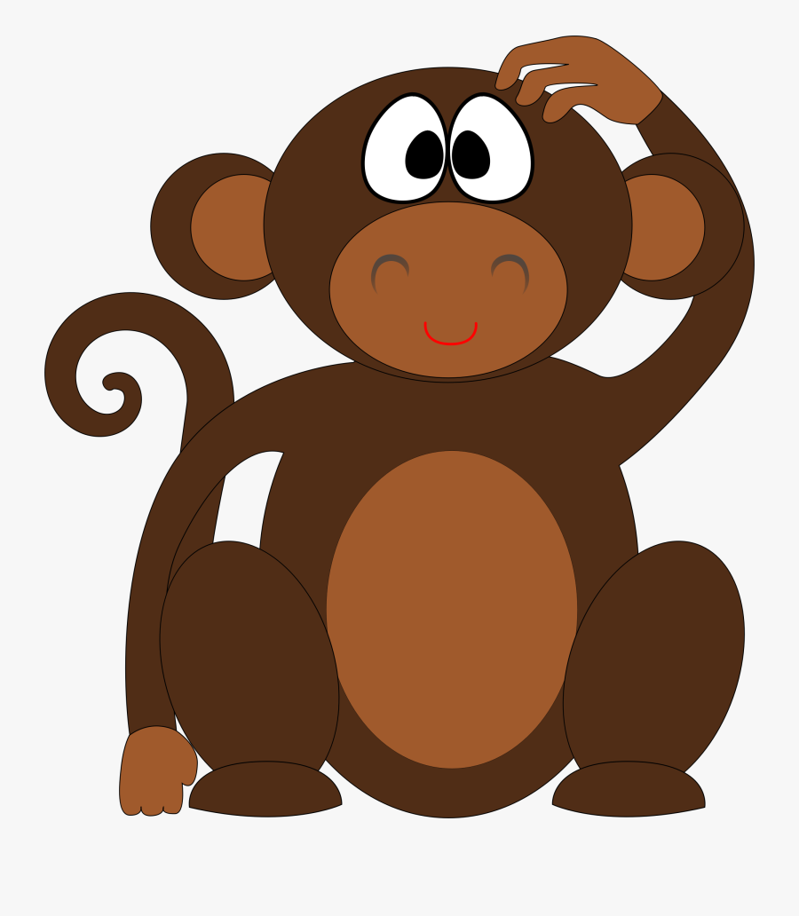 Brown Monkey Clipart - Cartoon Animals, Transparent Clipart