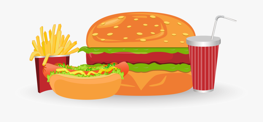 Junk Food Clipart Burger Fry - Transparent Junk Food Clipart, Transparent Clipart