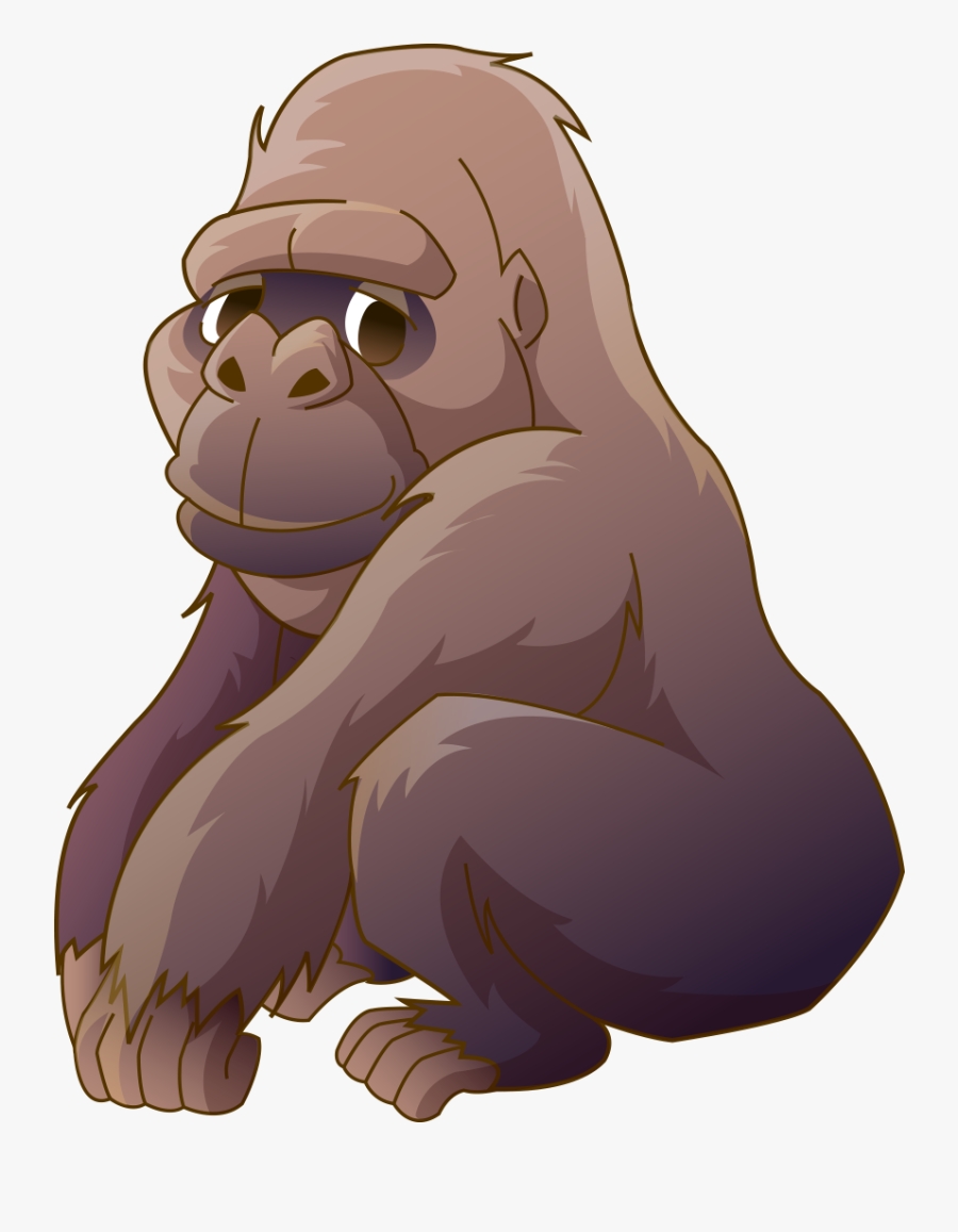 Ape Cartoon Cross River - Png Cute Giant Gorilla Cartoon, Transparent Clipart