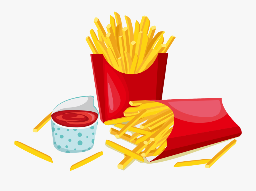 Hamburger Hot Dog French Fries Fast Food French Cuisine - Hot Chips Clipart, Transparent Clipart