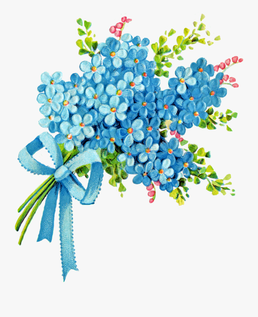 Wildflower Clipart Flower Bunch - Forget Me Not Free Clipart, Transparent Clipart