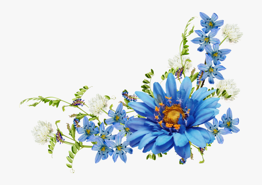 Download Wildflower Clipart Corner Border Flower - Transparent Blue ...