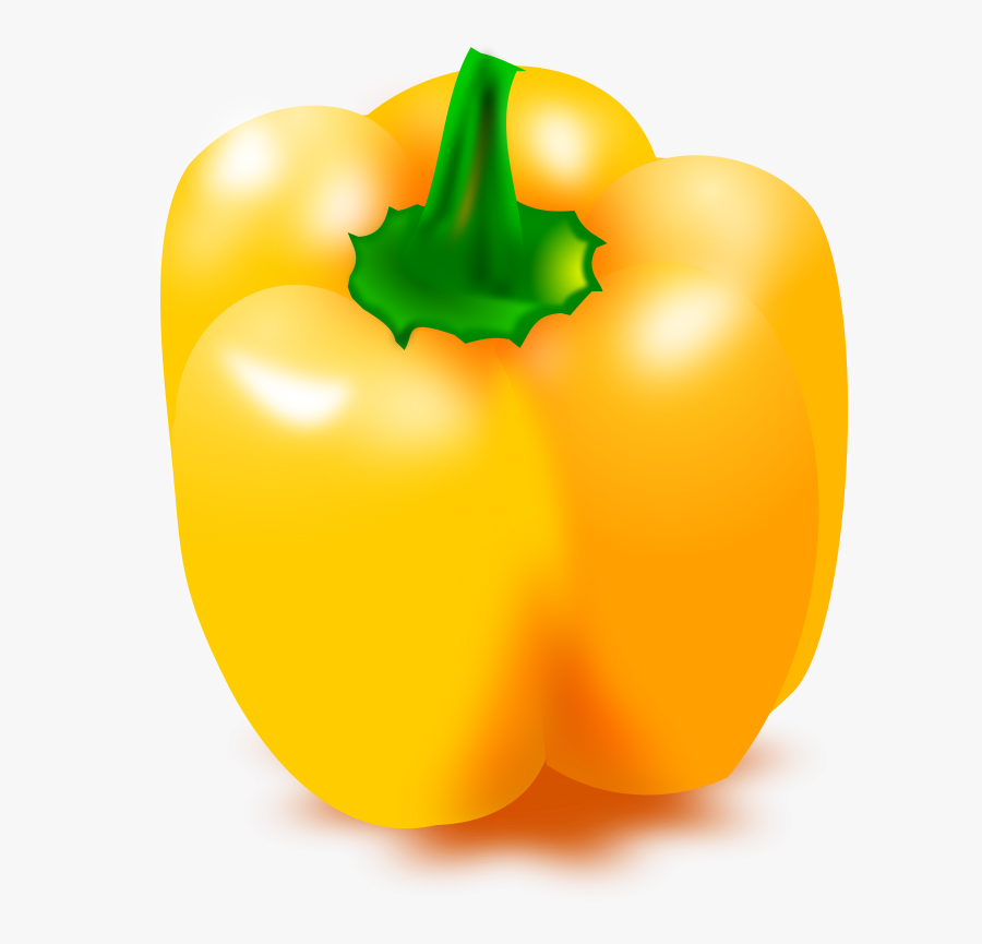 Orange Pepper - Yellow Bell Pepper Clipart, Transparent Clipart