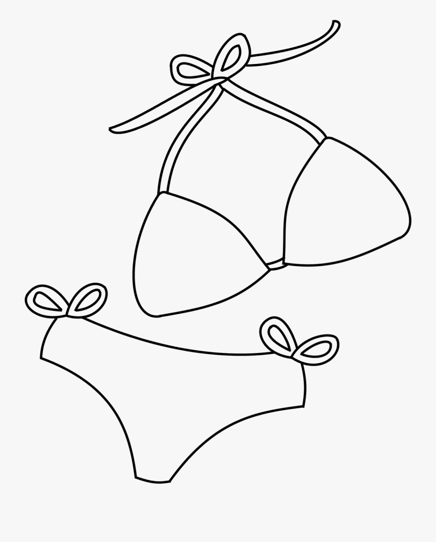 Clipart Bikini Coloring Swimsuit Suit Clip Pages Piece Badeanzug ...
