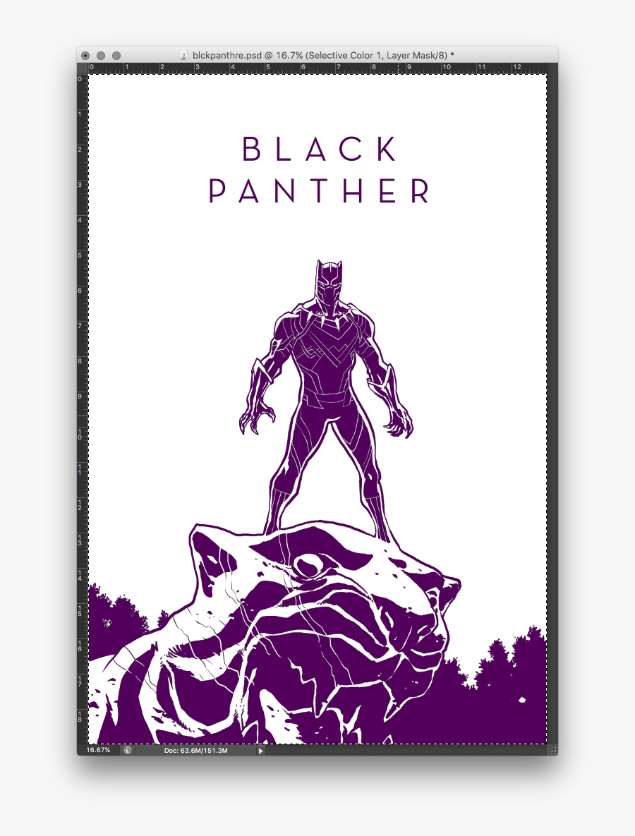 Black Panther Purple Line, Transparent Clipart