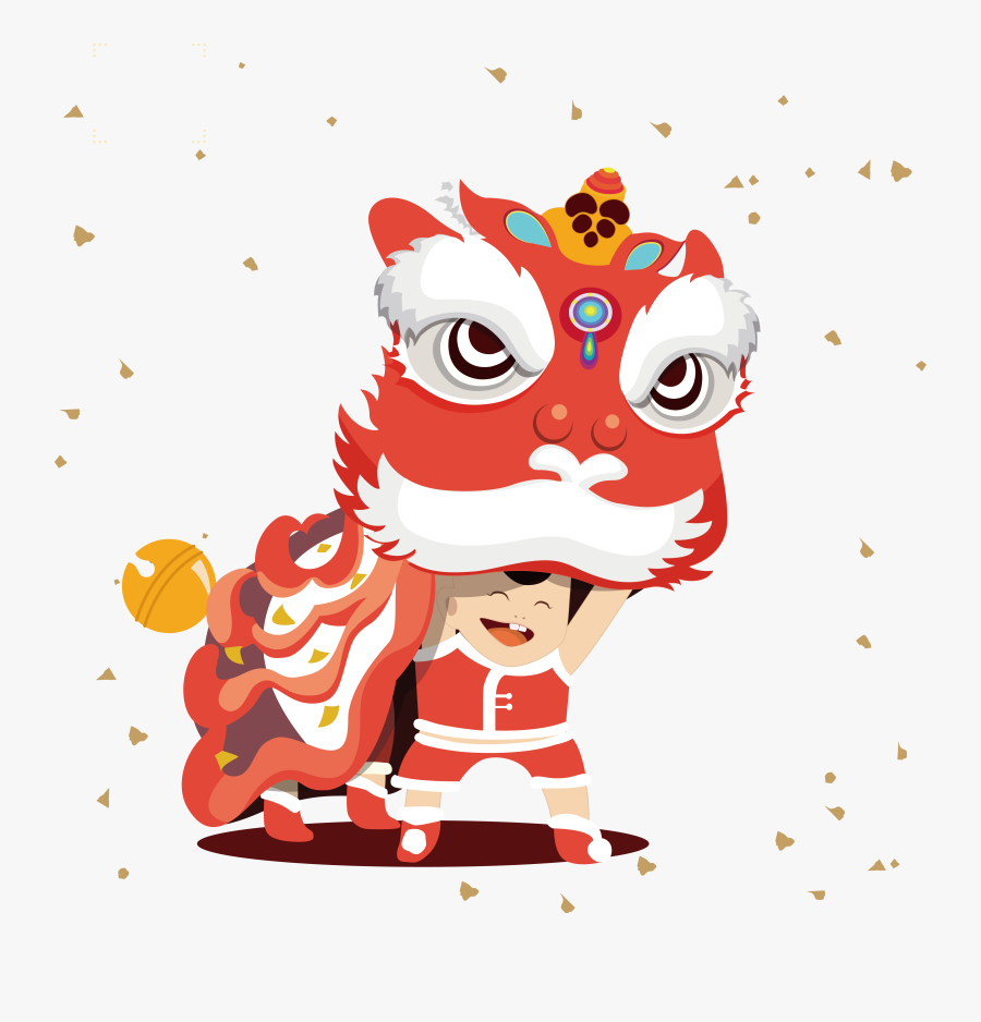 Transparent Chinese Lanterns Clipart - Chinese New Year Lion Clipart