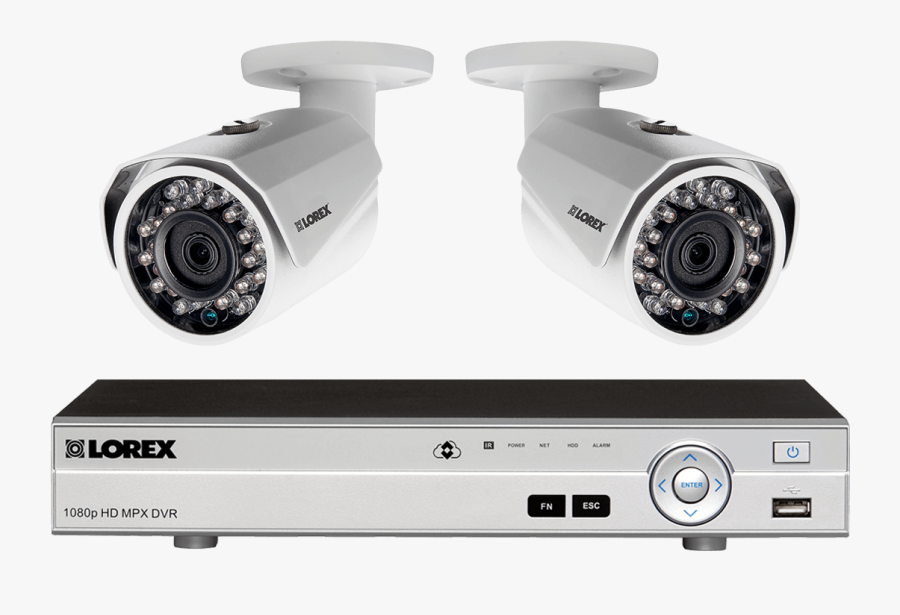 Home Security System With 2 Hd 1080p Security Cameras - Camera Home Security Systems, Transparent Clipart