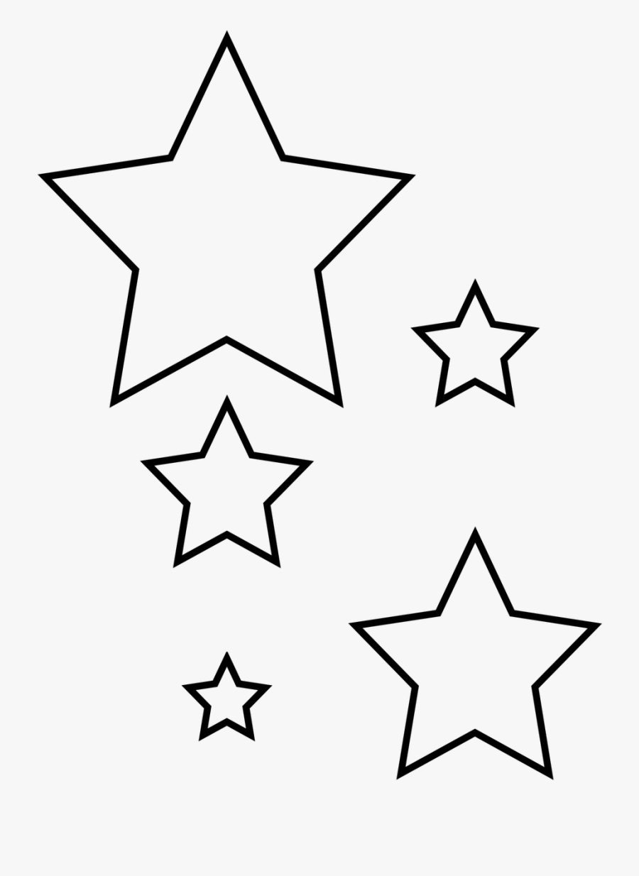 Stars Clipart Template - Clipart Sterne Schwarz Weiß, Transparent Clipart