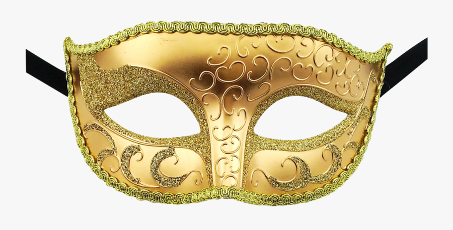 Unisex Sparkle Venetian Masquerade Mask - Gold Masquerade Mask Transparent, Transparent Clipart