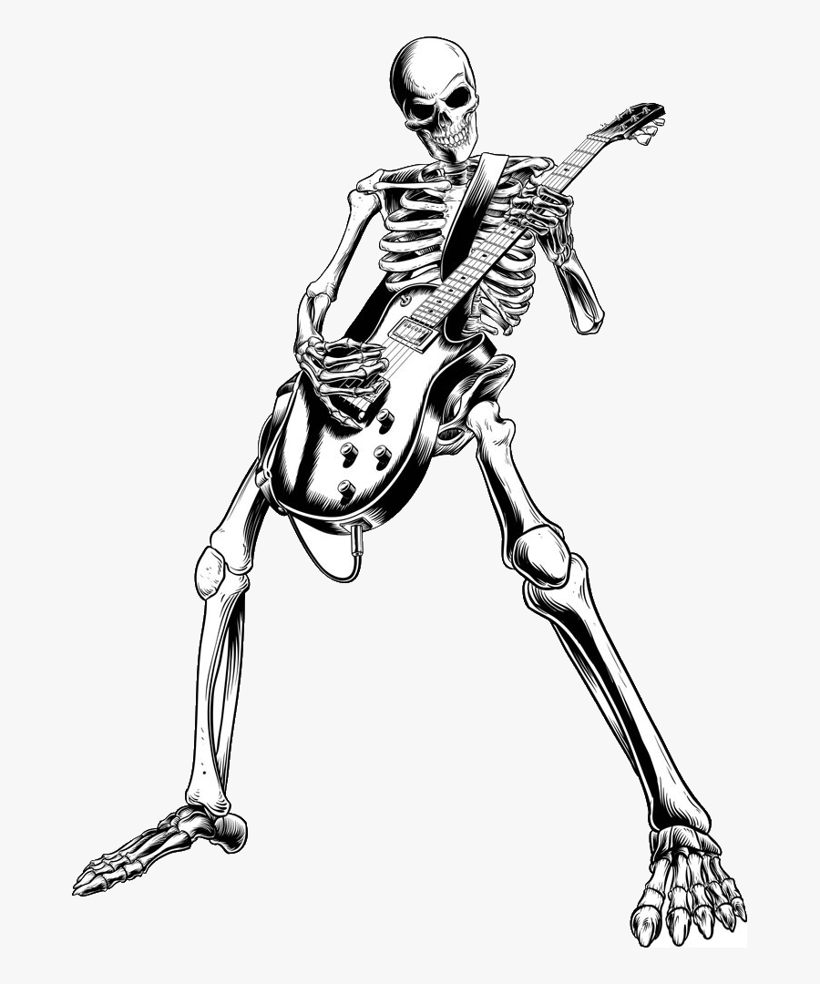 Vector Skeleton Rock And Roll Transparent Png Clipart - Rock And Roll Skeleton, Transparent Clipart