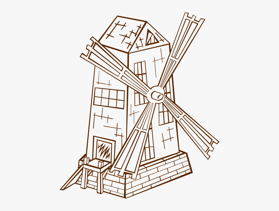 Windmill Clip Art - Windmills Middle Ages Drawing, Transparent Clipart