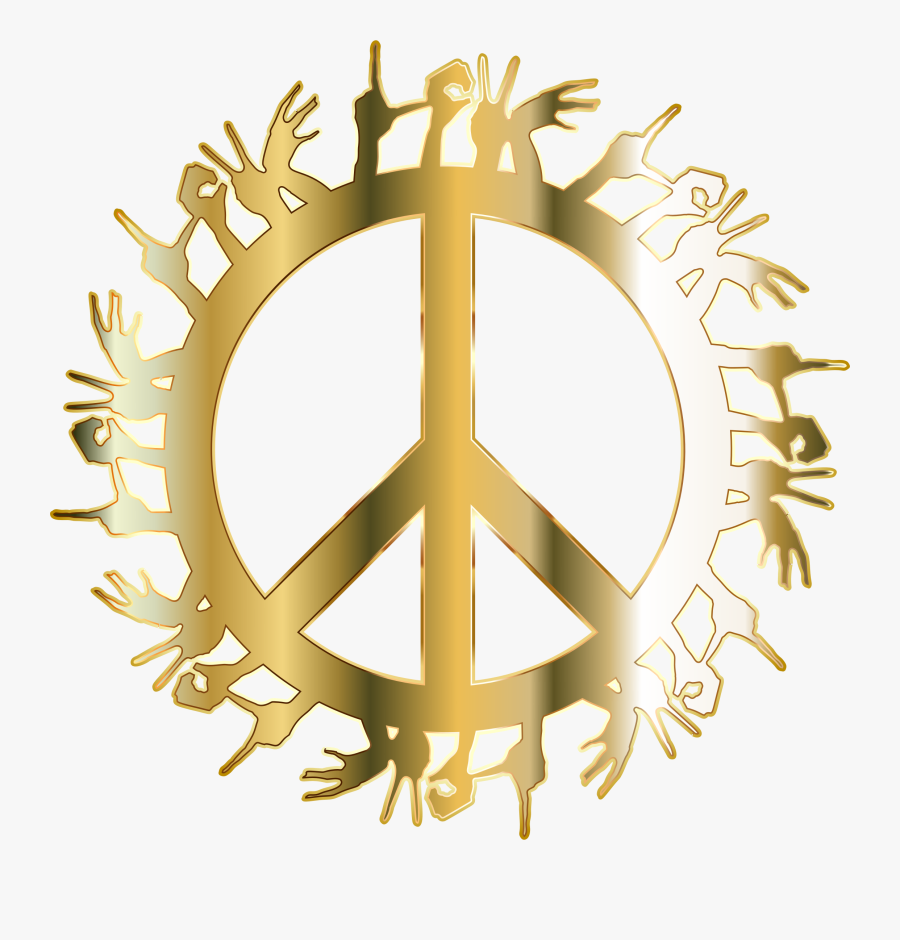 Gold Peace Symbol Clip Art, Transparent Clipart