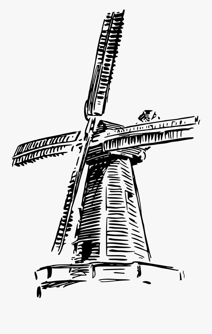 Windmill - Windmill Drawing Png, Transparent Clipart