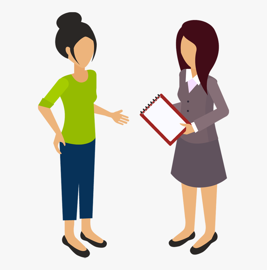 Two Business Woman Chatting Away Together With Some - Two Business Women Cartoon, Transparent Clipart