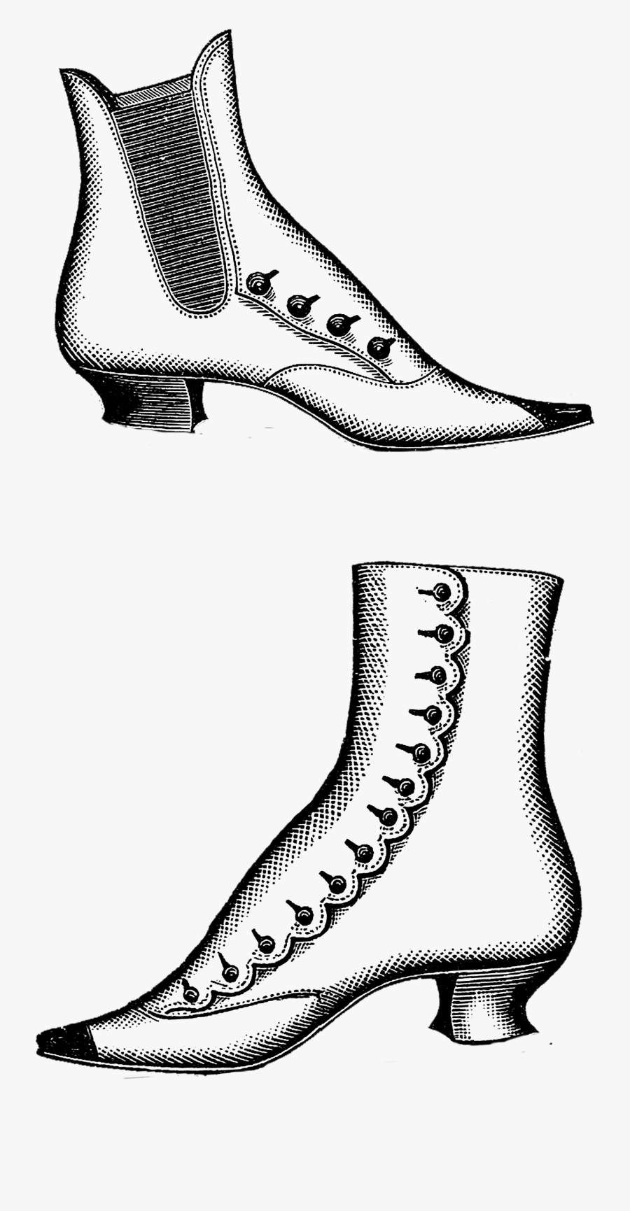 Victorian Ladies Shoe Boot Clipart, Transparent Clipart