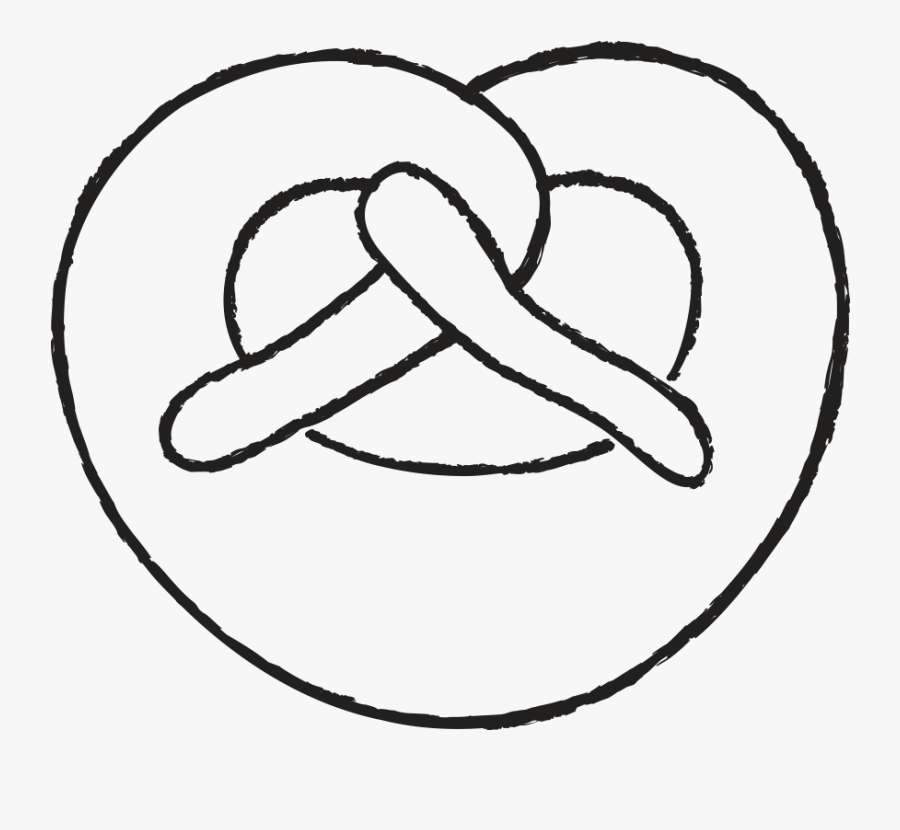 Pretzel Roll Icon - Line Art, Transparent Clipart