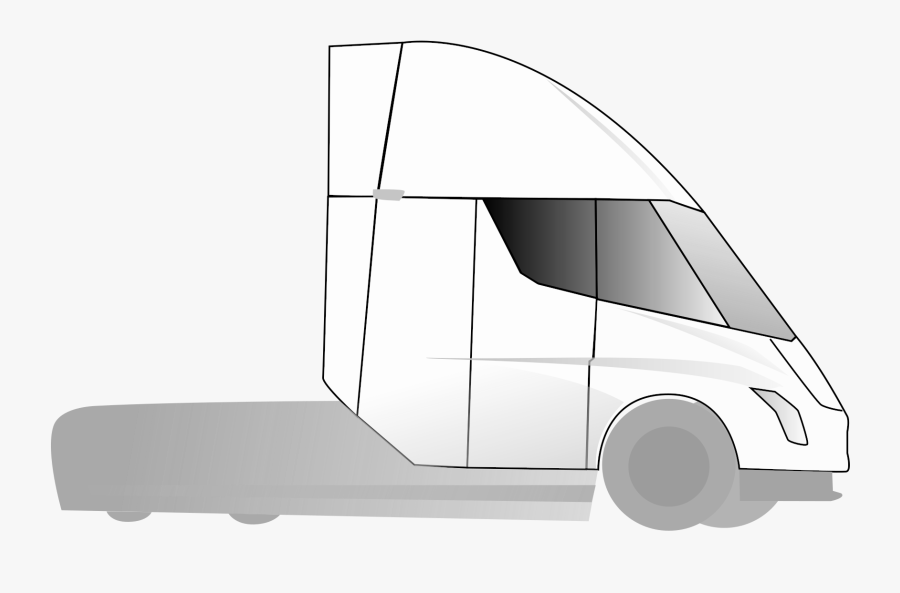 Semi Spotted On Its St Cargo Trip - Tesla Semi Truck Drawing, Transparent Clipart