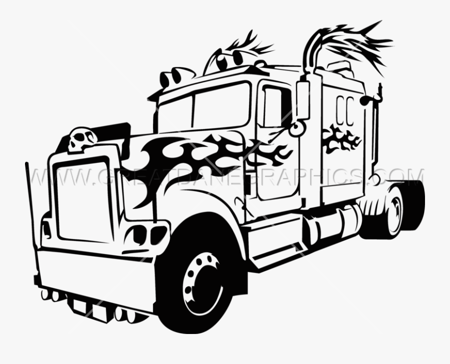 Clip Art Graphic Download Huge - Big Truck Drawing, Transparent Clipart