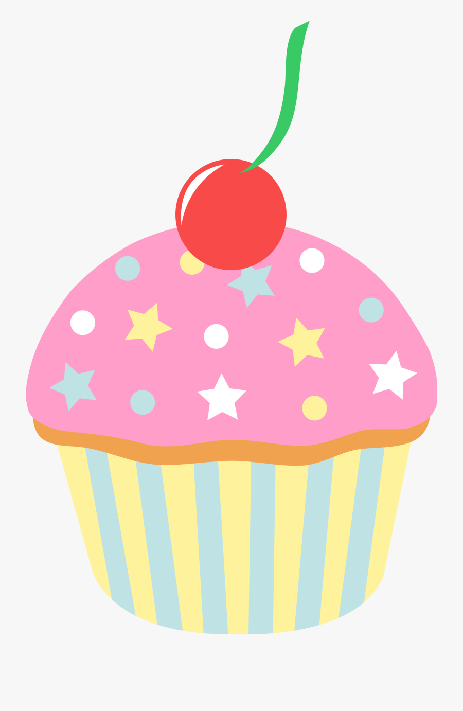 Cupcakes Clipart Light Pink Cupcake - Pink Cup Cake Cartoon, Transparent Clipart