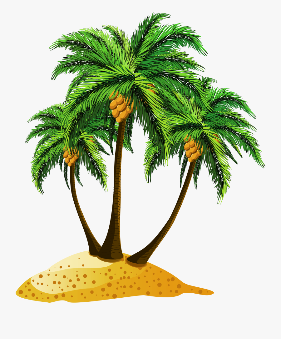 Palm Tree Beach Png, Transparent Clipart
