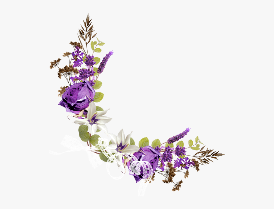 Free Clip Art Border Of Forget Me Not Flowers - Purple Flower Background Corner, Transparent Clipart