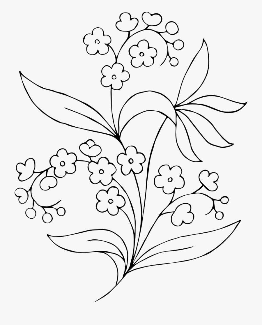Flower Black And White Summer Clip Art Black And White - Clip Art Spring Flowers Black And White, Transparent Clipart