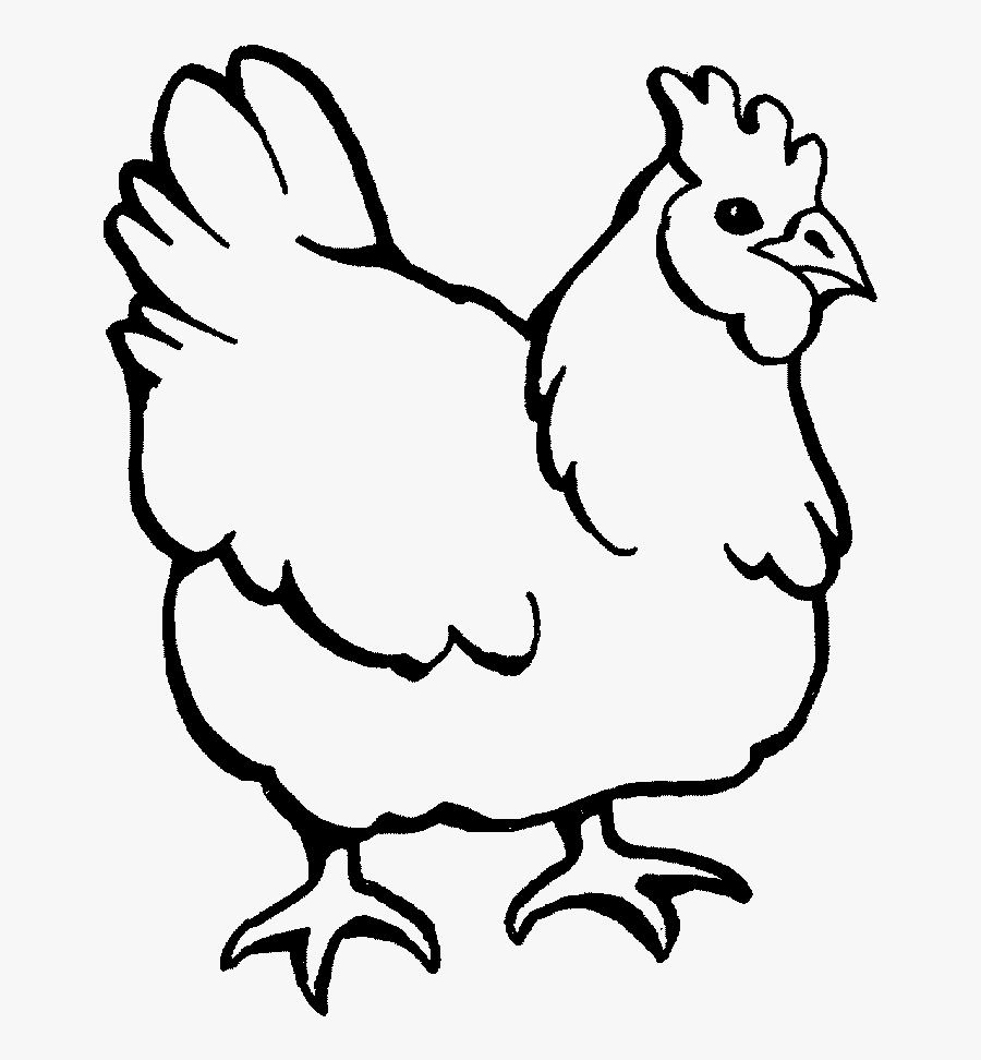 Chicken Clipart Coloring Page, Printable Chicken Clipart - Chicken Coloring Pages, Transparent Clipart