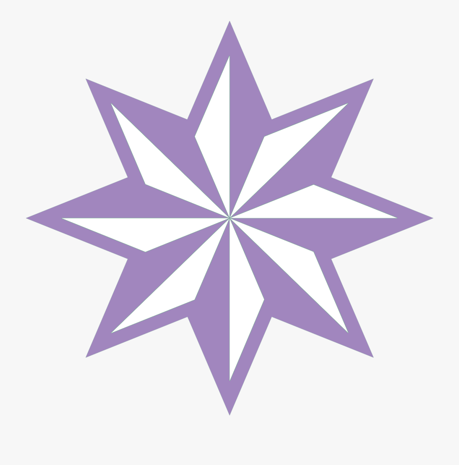 Transparent Purple Star Png - 8 Pointed Star Vector, Transparent Clipart