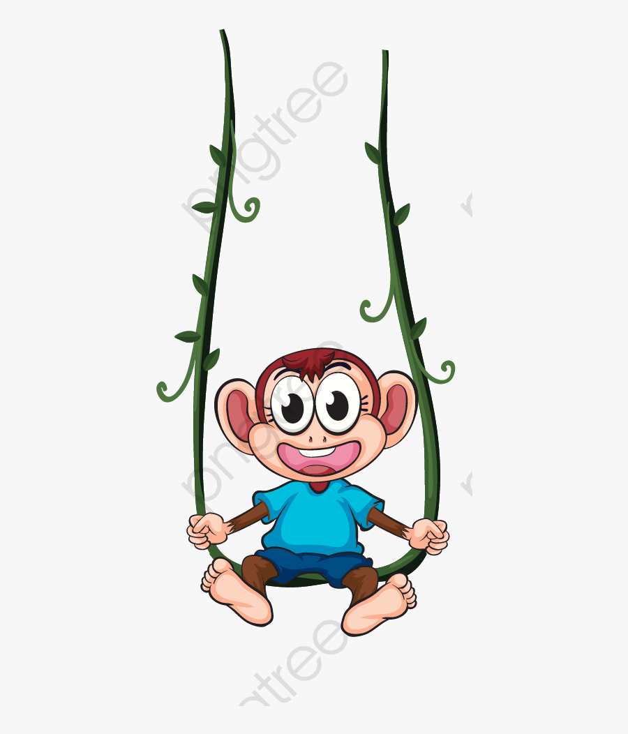 Swinging Monkey - Tree With Swing Clip Art, Transparent Clipart
