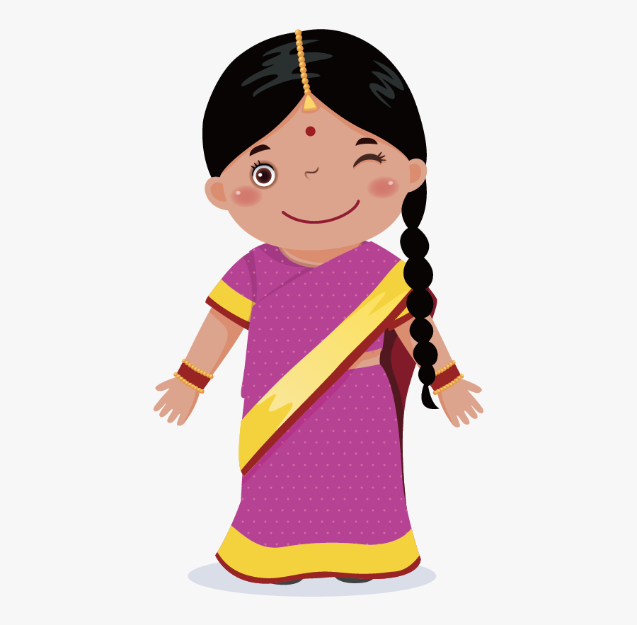 Graphic Royalty Free Download Black Baby Girl Clipart - Niña India Animada, Transparent Clipart