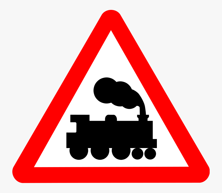 Train Clipart - Level Crossing Without Barrier Sign, Transparent Clipart