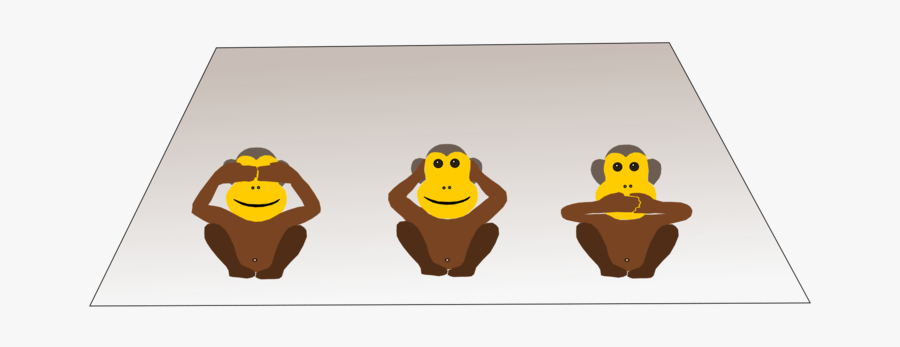 Yellow,monkey,three Wise Monkeys - Gandhiji Three Monkey Draw, Transparent Clipart